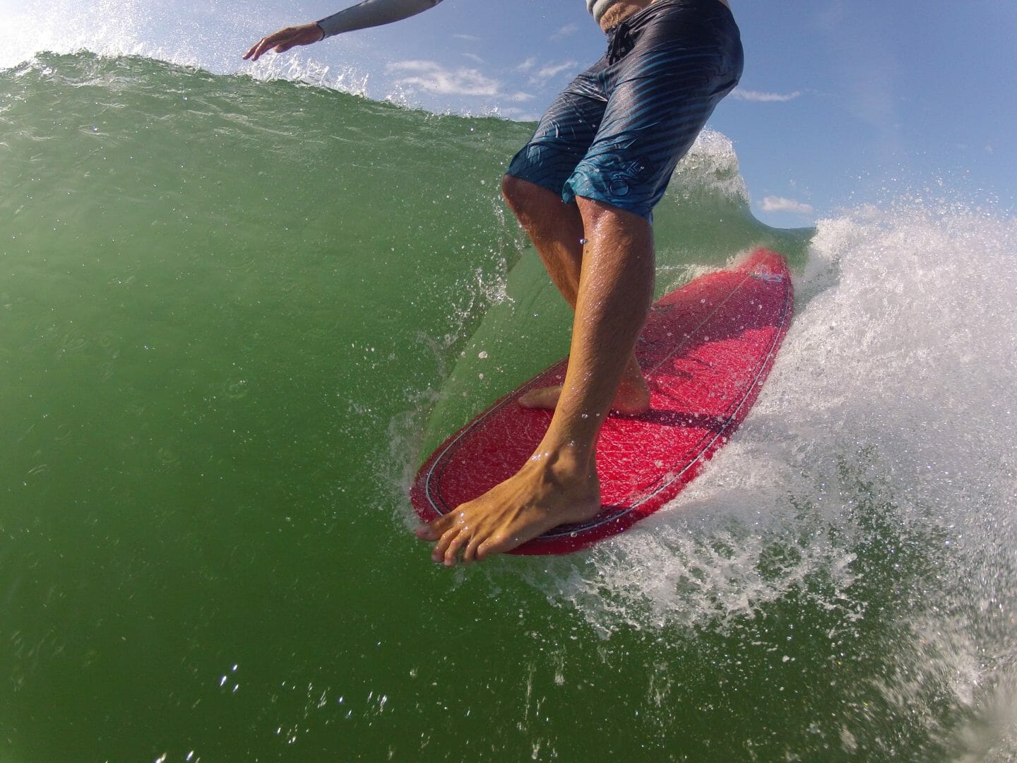 Solitary Islands Surf School toes on the nose