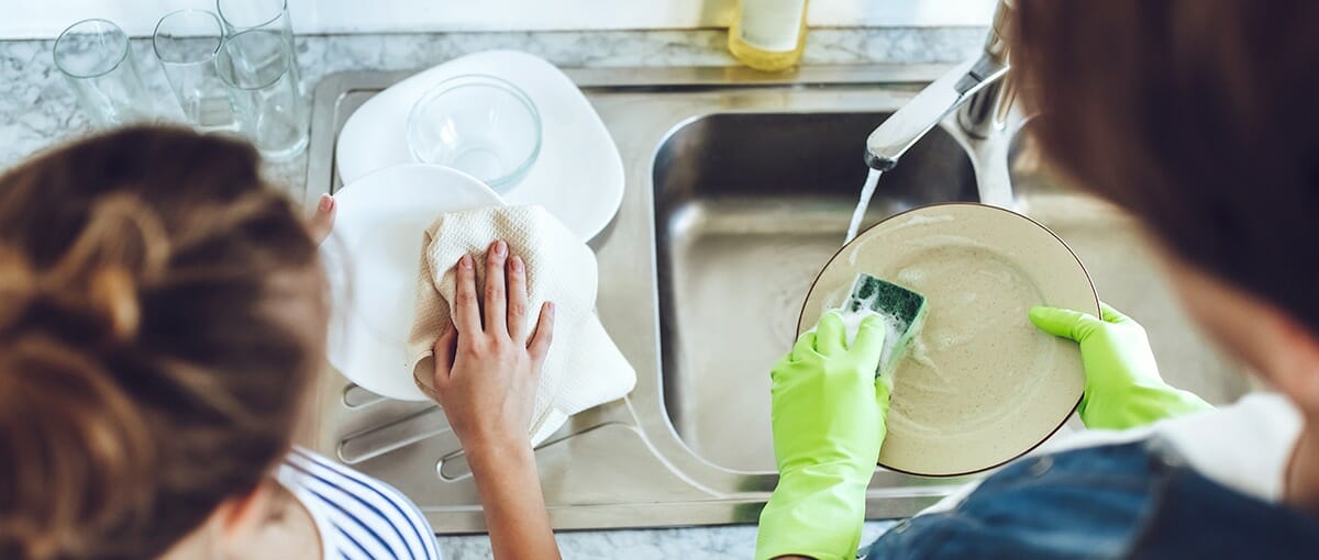 de-stress cleaning dishes