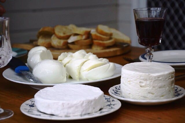 Different cheeses from the Burraduc Buffalo Dairy. 