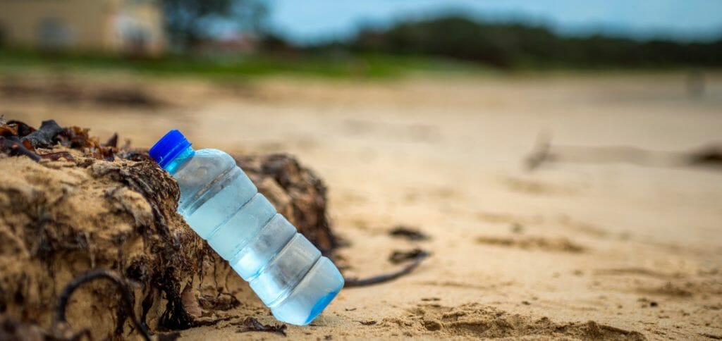 Plastic bottle on the beach