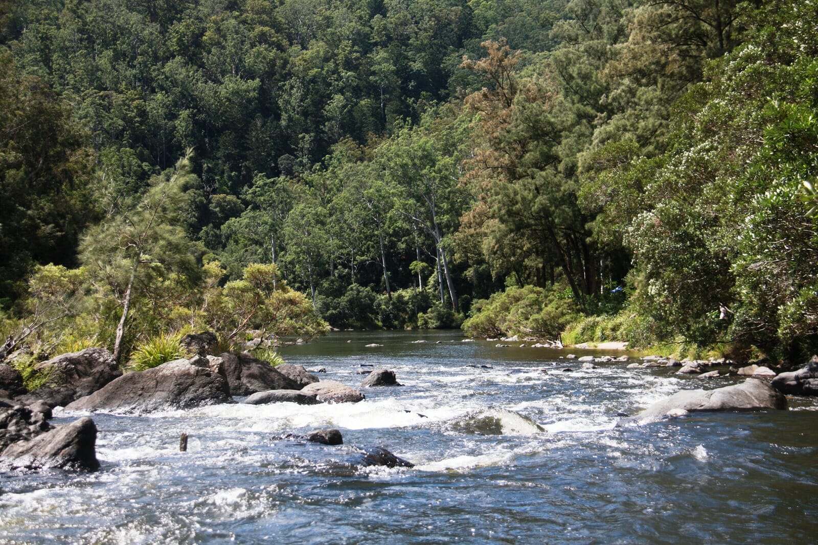 view of the river rapids Clarence Valley