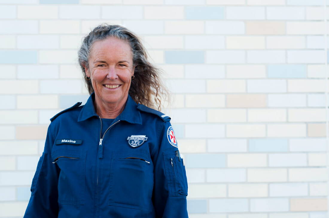 Maxine in her paramedic's uniform