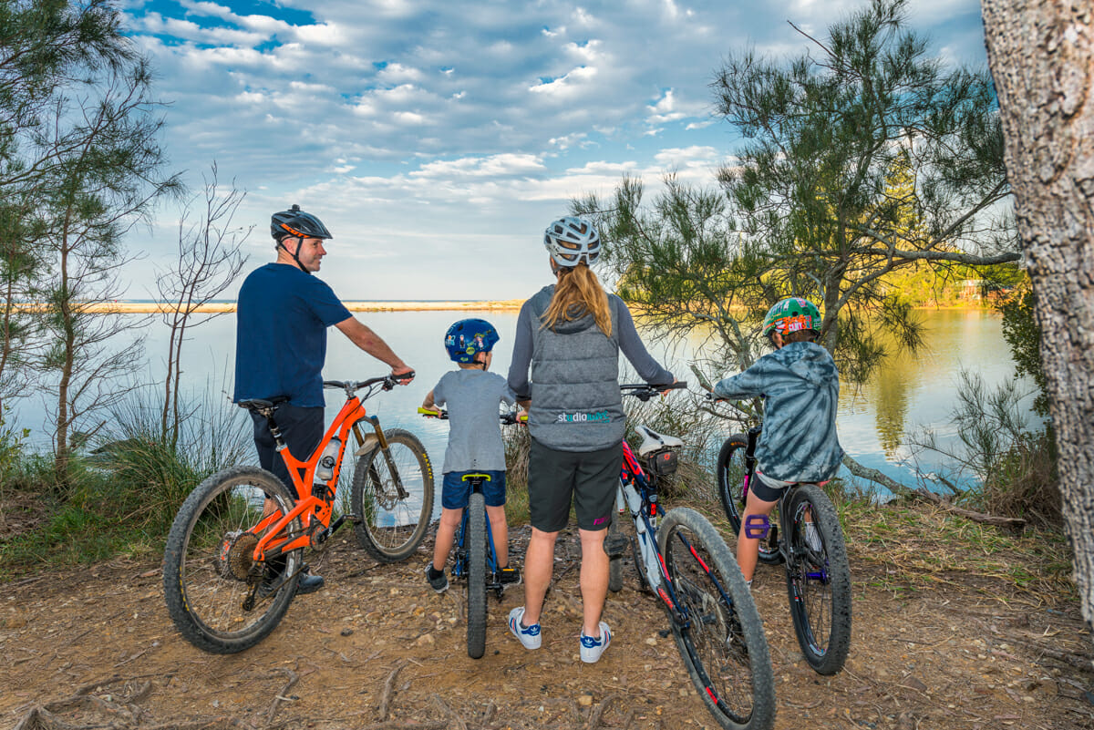 Scott Bocking with his mountain biking family