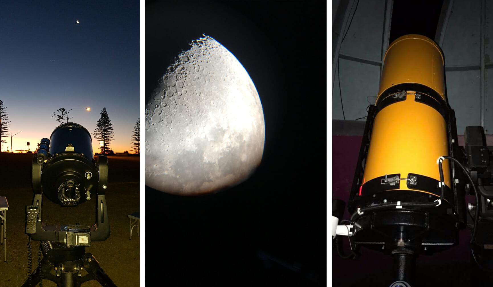 Telescopes looking at the moon