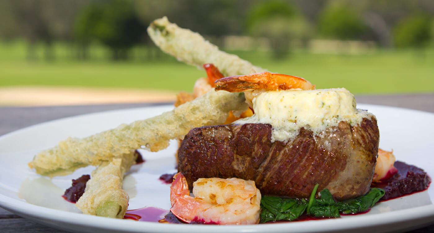 Steak with Seafood