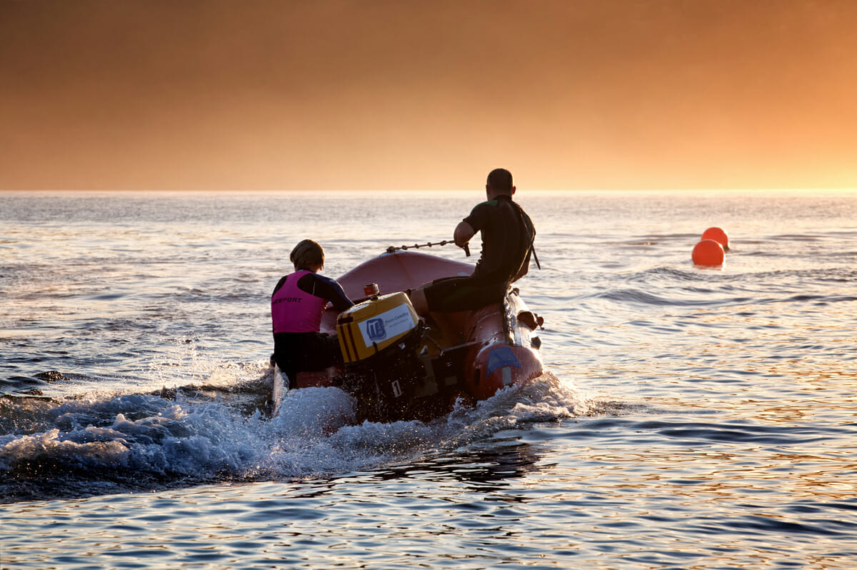 Surf Life Savers in a dingy