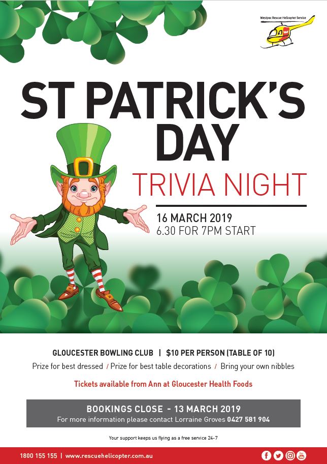 St Patrick’s Day Trivia Night