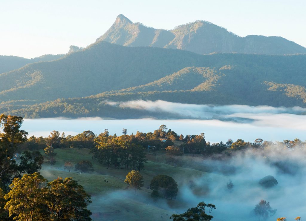 The World Heritage listed Mt Warning