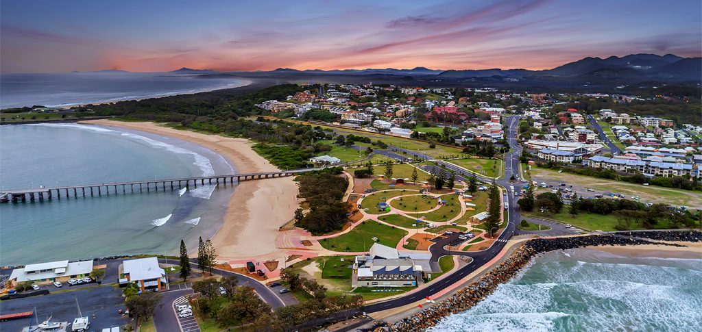 The jetty foreshore and view of Coffs Harbour