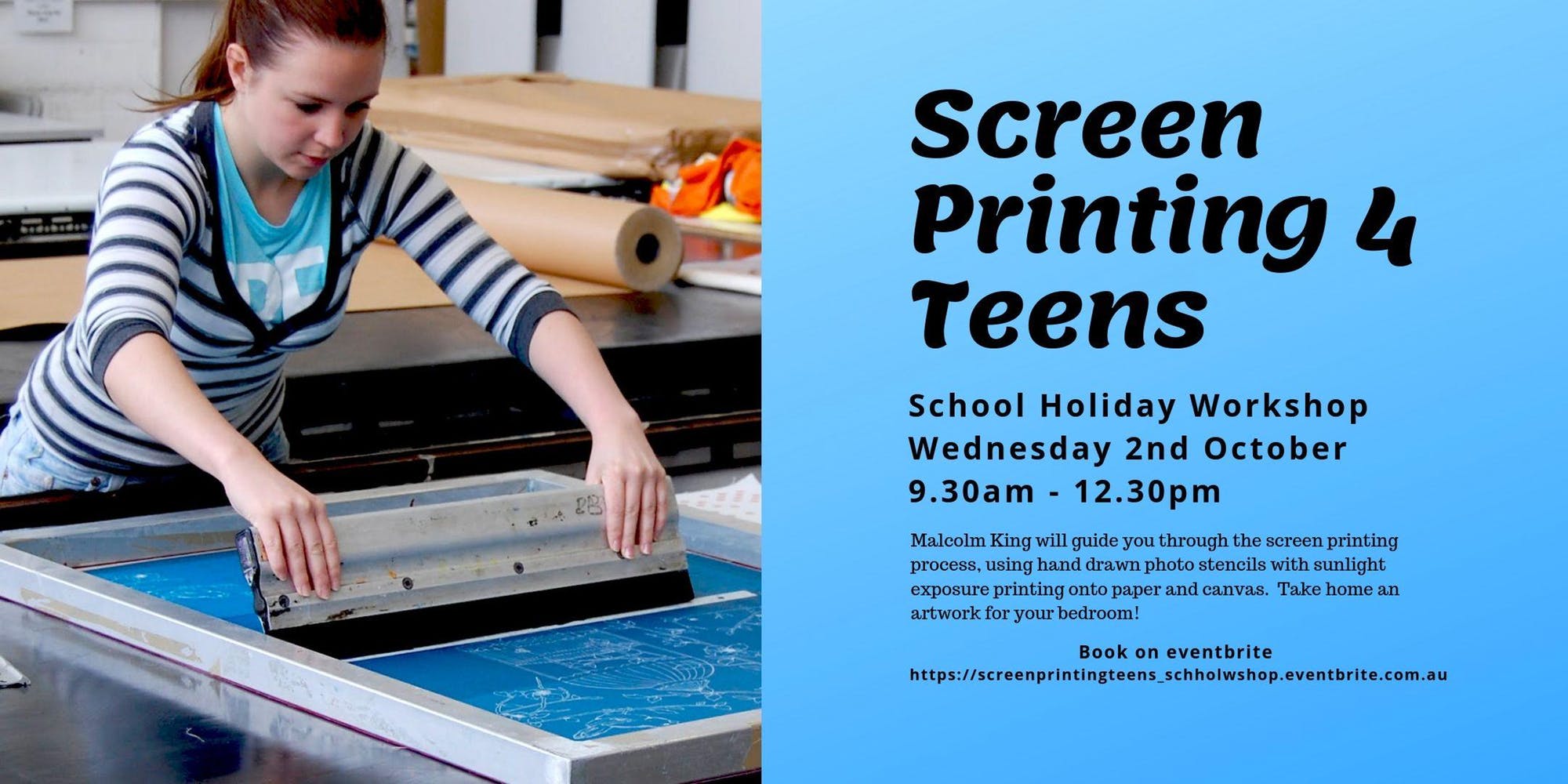 Screen Printing for Teens with Malcolm King