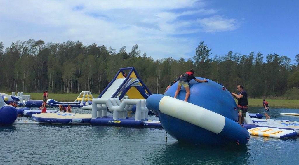 Giant inflatables in the water on the Macleay Valley Coast