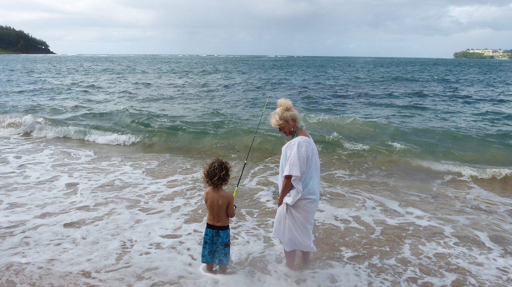 Di Morrissey with her grandson Bo 