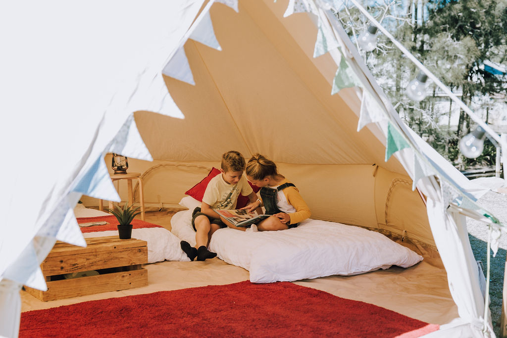 Spacious tents which can accommodate the entire family. 