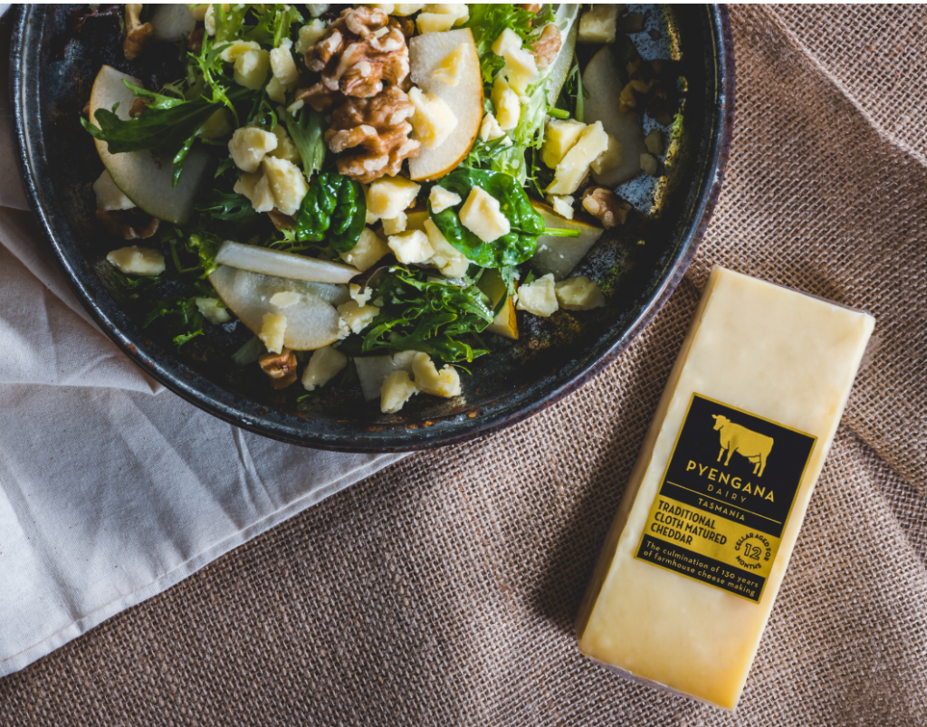 Pyengana's traditional cloth matured cheddar is a favourite. Image courtesy of Pyengana Dairy