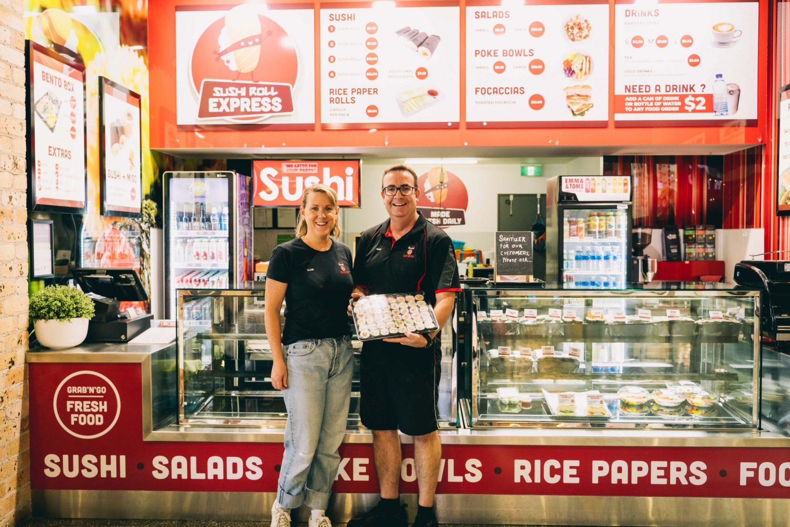 Coffs Harbour’s Sushi Roll Express offers a new service with a smile