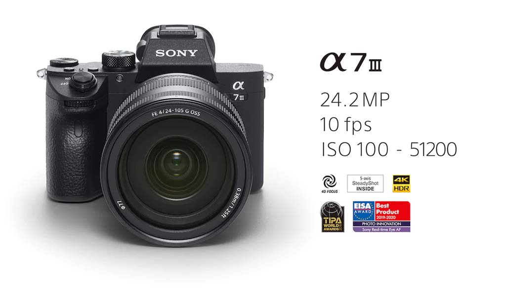 My suggestion for your first camera is the Sony Alpha 7 III. 