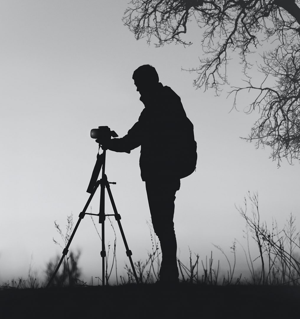 Tripod in the field.