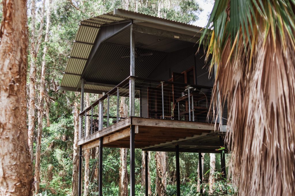 Treetop accommodation at Diamond  Waters Treehouse Retreat at Laurieton NSW Mid North Coast