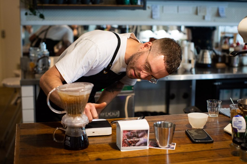 Todd McCarthy using the Clever Coffee Dripper at Supply Coffee Roasters by Elize Strydom 7