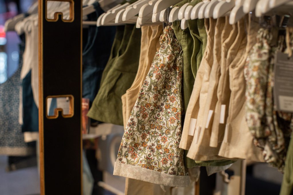 Clothes on the rack at Grow Baby Co shop in Coffs Central