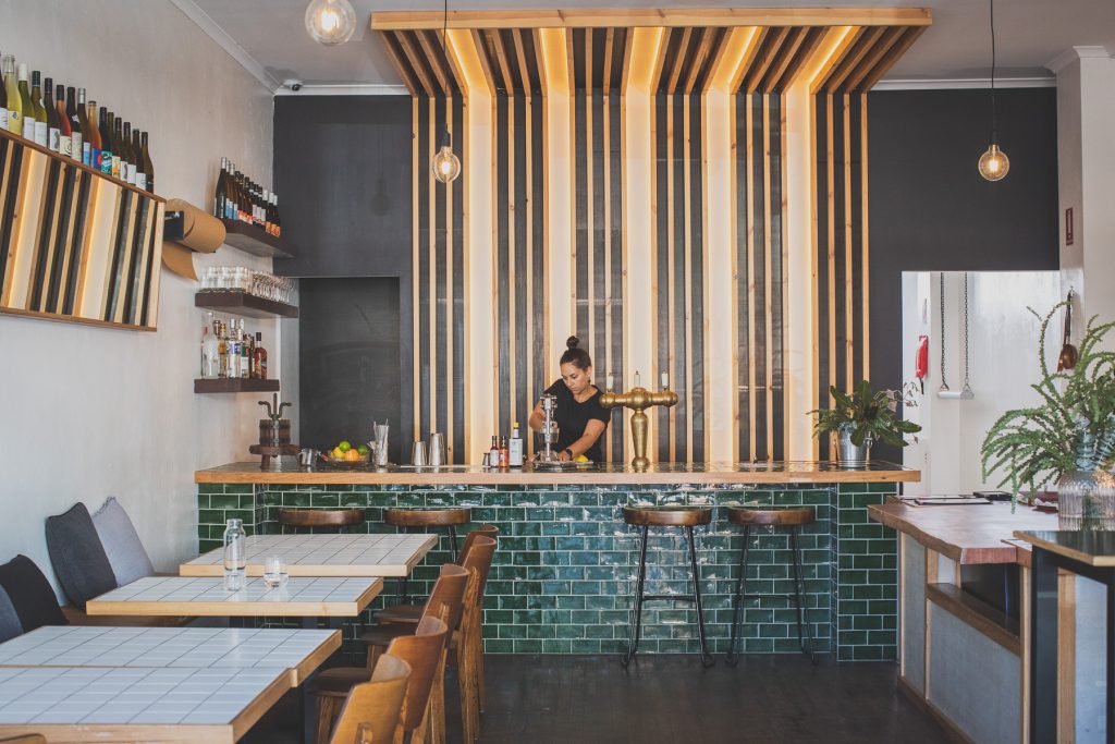 Wide shot of the interior of Bar Que Sera Sawtell