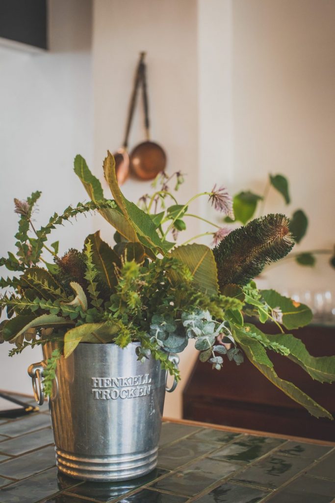 Flowers on the interior at Bar Que Sera Sawtell 