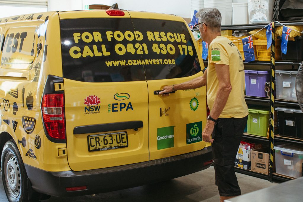 Back of the yellow OzHarvest van