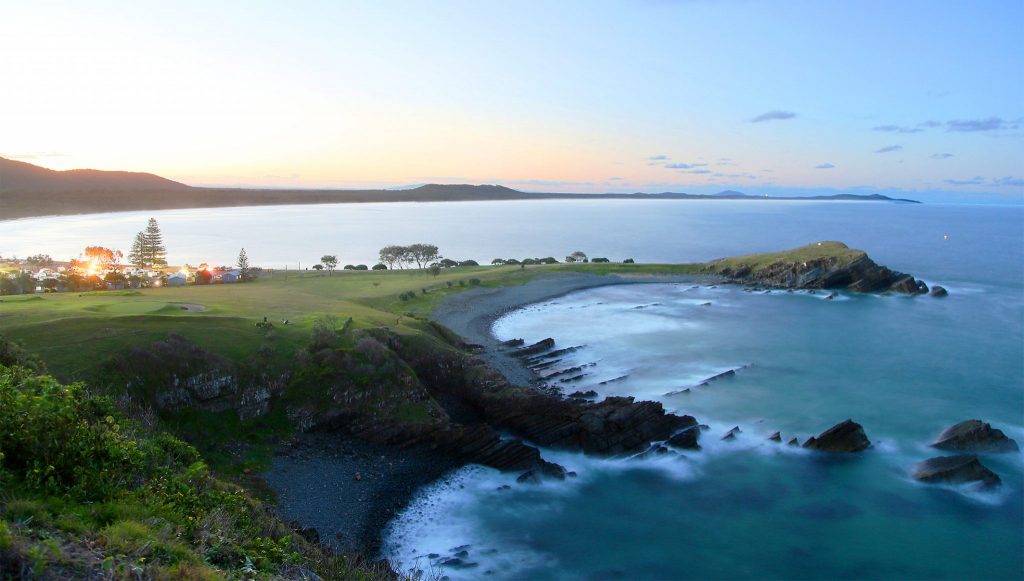 Wide landscape shot of Crescent Head 