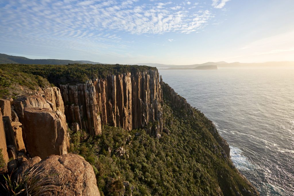 Landscape of ocean cliffs Tasmania