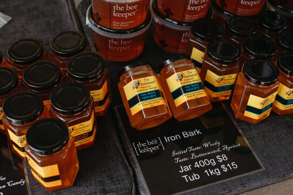 Jars of Ironbark honey 