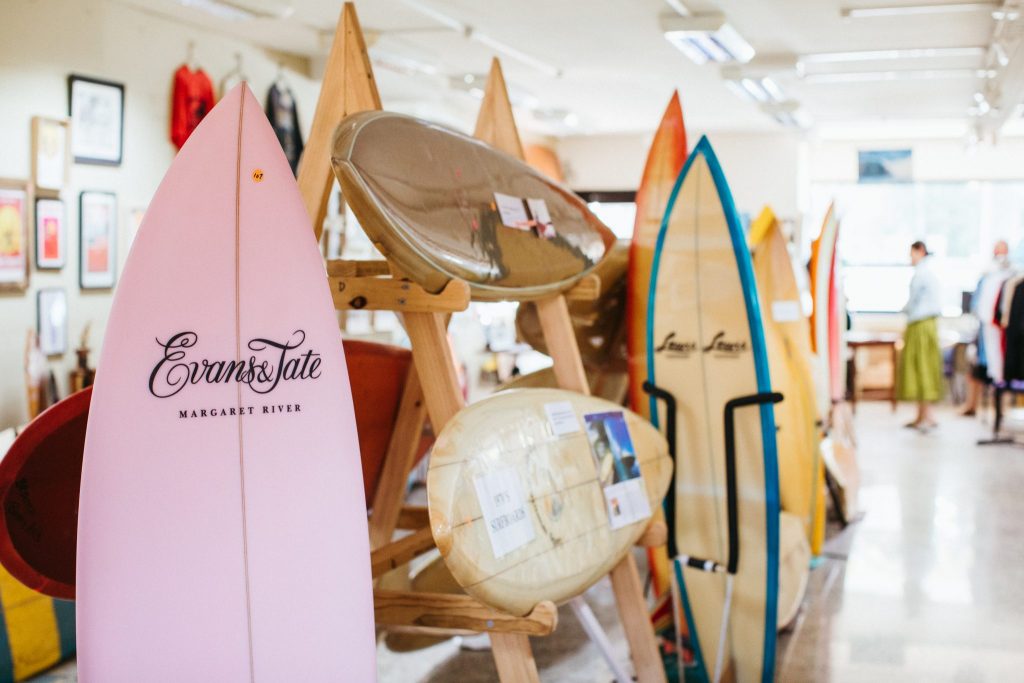 A collection or old and new surfboards 