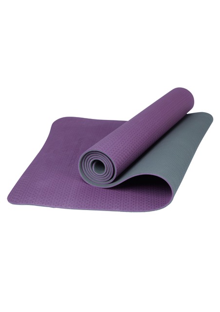 A purple exercise mat.
