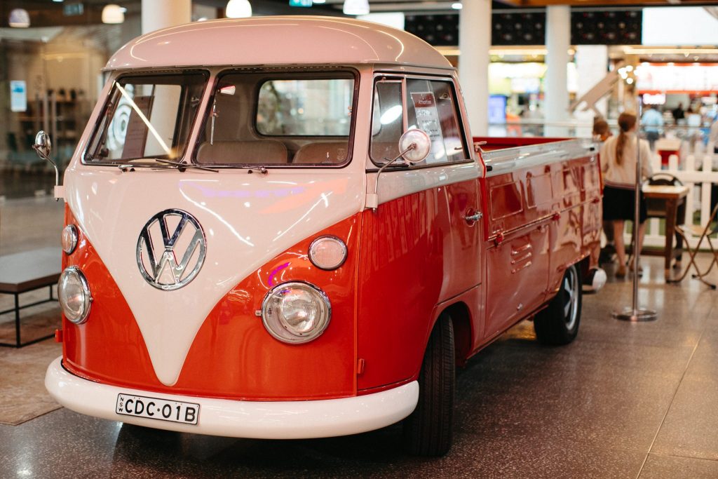 A red Kombi at Coffs Central