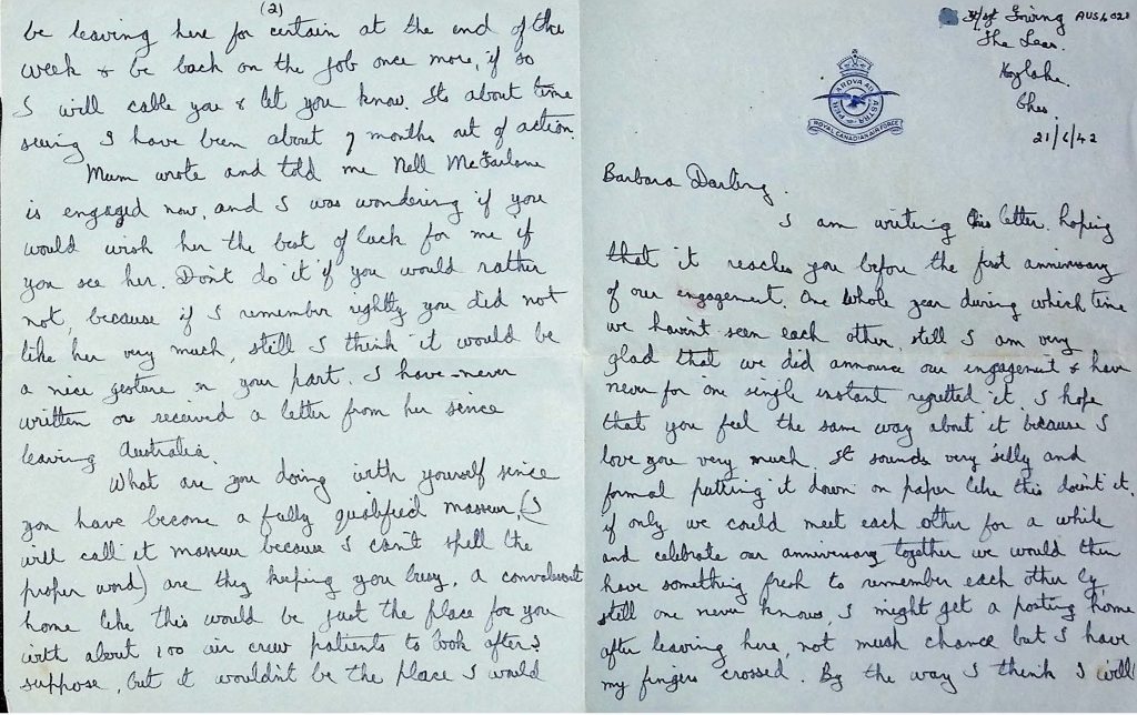 Ted's letter in 1942